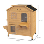 Outdoor Cat House - 2-Story Weatherproof Wooden Shelter with Escape Door & Asphalt Roof