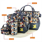 5-Piece Baby Diaper Bag Set - Water-Resistant Travel Organizer with Changing Pad for Parents