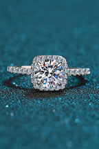 Square Moissanite Ring – 1 Carat 925 Sterling Silver