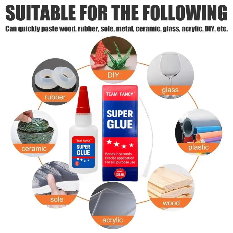 TEAMFANCY Welding High-Strength Oily Super Glue Multi-Surface Adhesive for Wood Metal Ceramic Leather Resin Ceramic Metal Glass Instant Bonding
