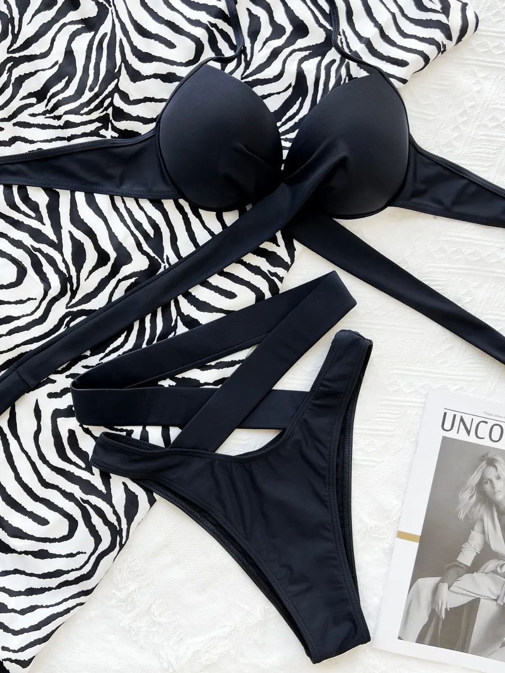 Crisscross Halter Neck Bikini Set – Ruched Two-Piece Swimsuit
