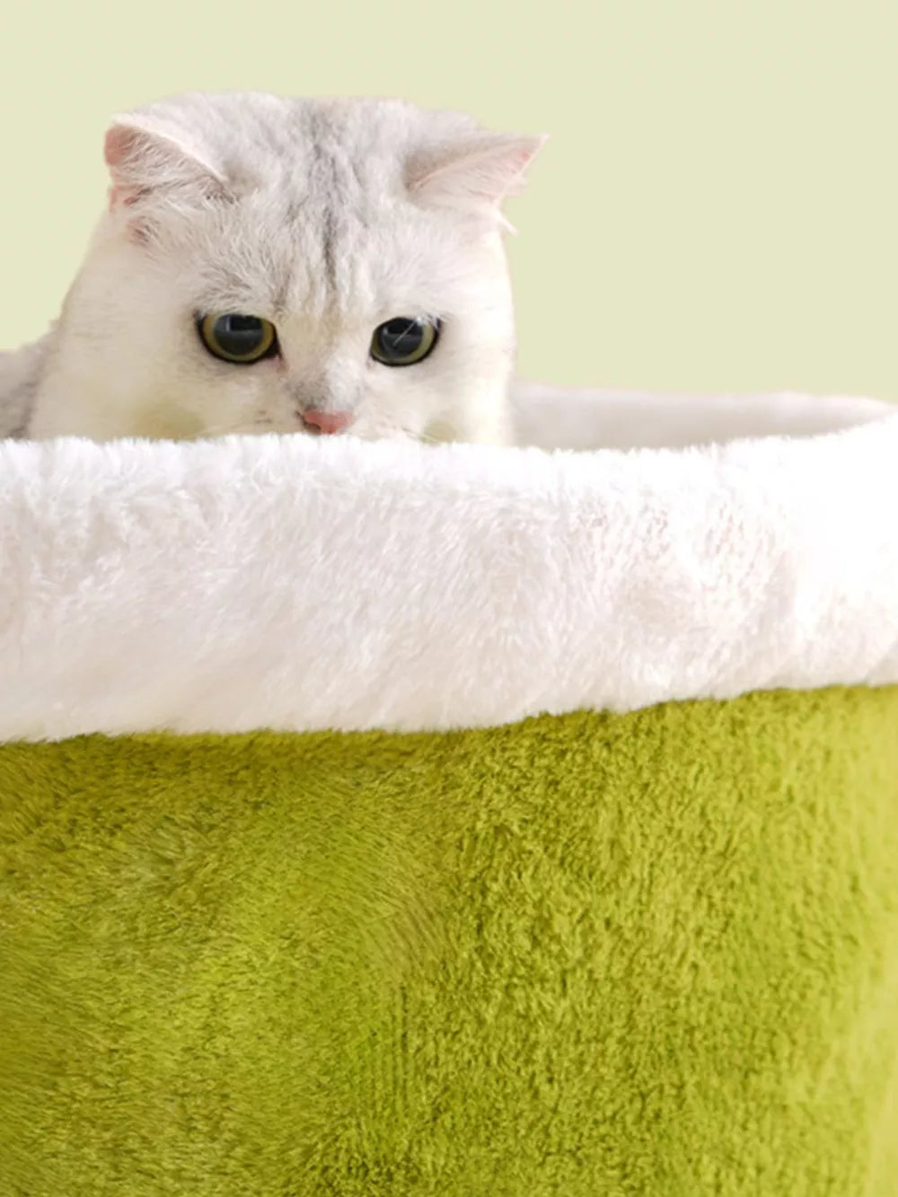 Semi-Enclosed Round Pet Nest – Cozy Foldable Bed for Cats & Small Dogs