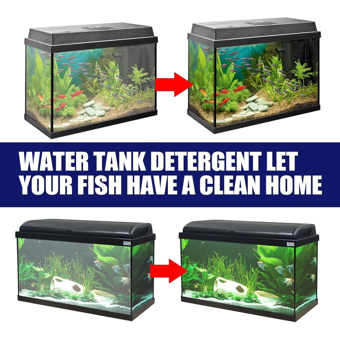 Aquarium Algae Remover - Fast-Acting Algaecide for Crystal Clear Fish Tanks