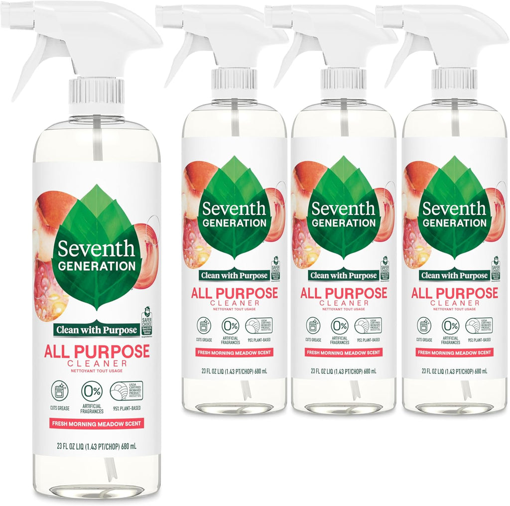 All Purpose Cleaner, Biodegradable Formula, Free & Clear, 23 Oz (Pack of 4)
