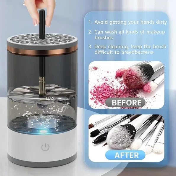 Electric Makeup Brush Cleaner & Dryer – Automatic Spinning Cleaning Machine