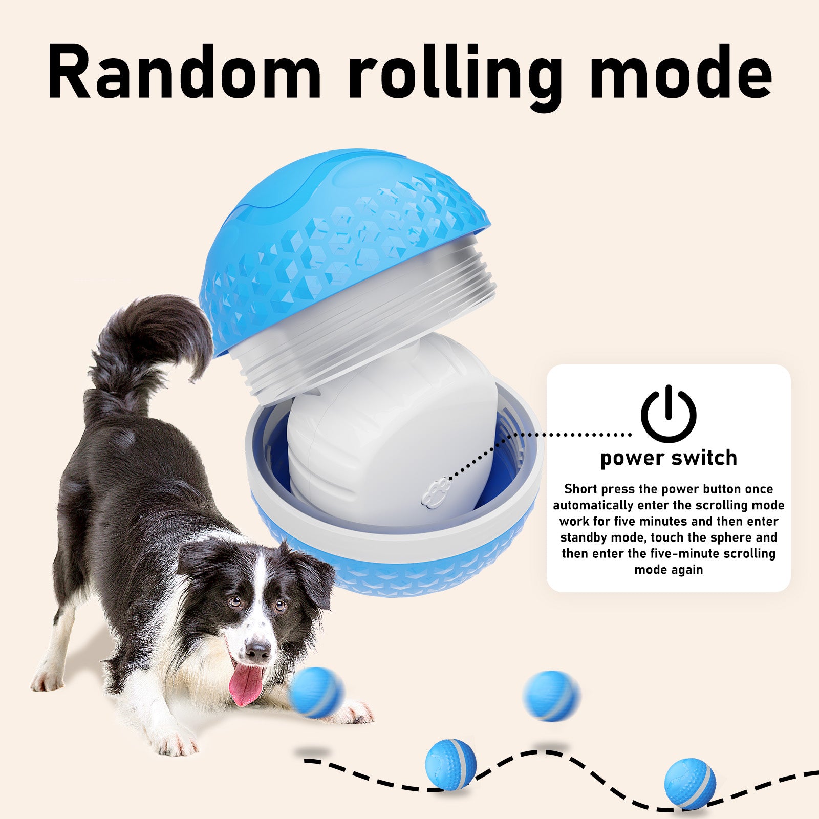Interactive Dog Ball Toy – Motion-Activated Rolling Ball for Medium & Large Dogs