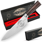 Professional 8-Inch Chef Knife - Japanese High Carbon Steel Kitchen Knife with Wood Handle