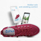 Women's Washed Canvas Slip-On Sneakers | Breathable Low-Top Casual Shoes
