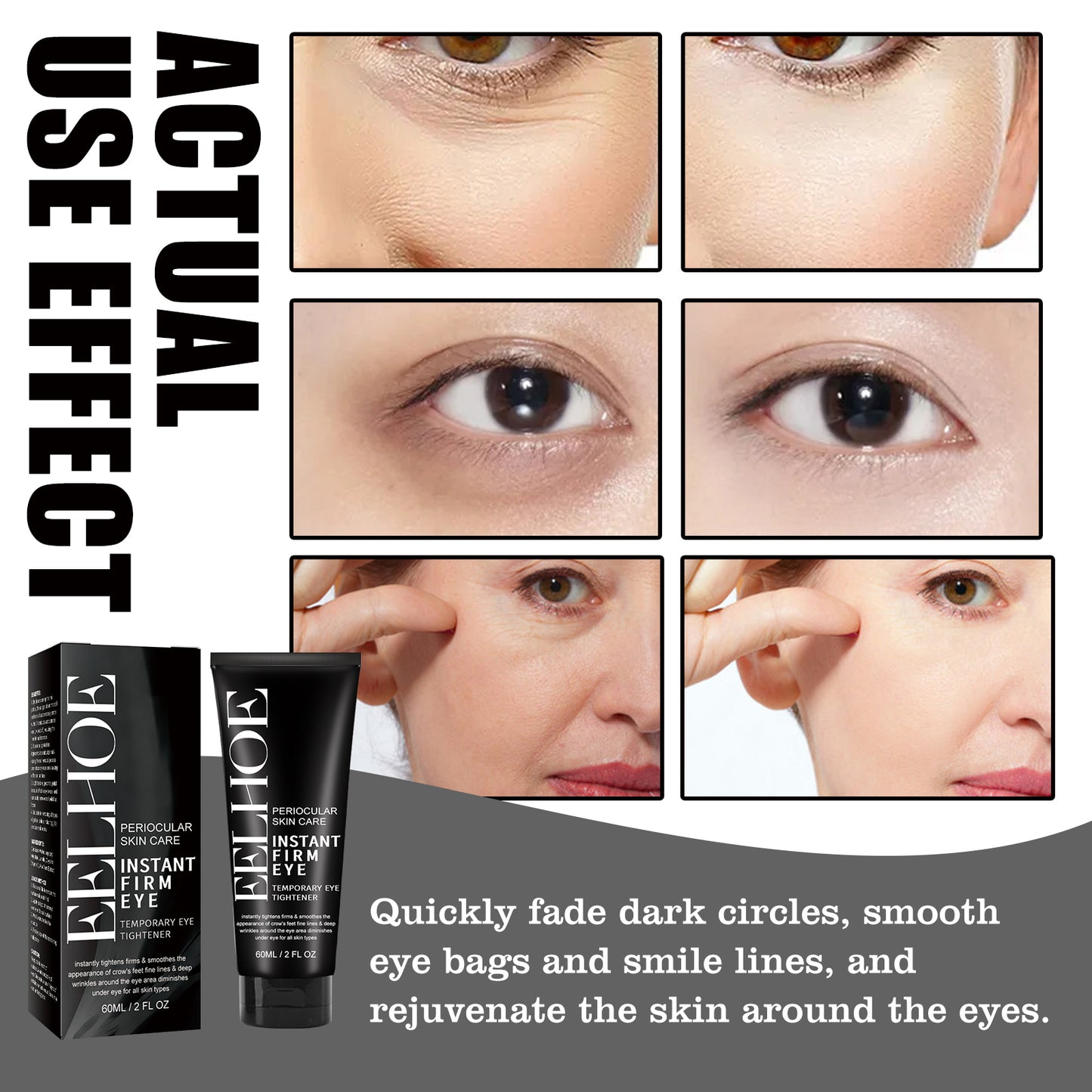 Anti-Aging Eye Cream with Hyaluronic Acid & Collagen - Reduces Wrinkles & Dark Circles