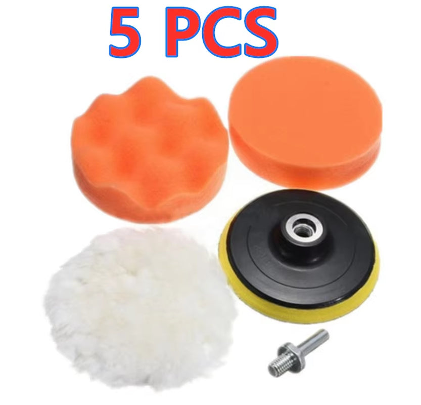 Car Polishing Sponge Pads Kit Foam Pad Buffer Kit Polishing Machine Wax Pads for Auto Motorcycle Motor Vehicle Removes Scratches