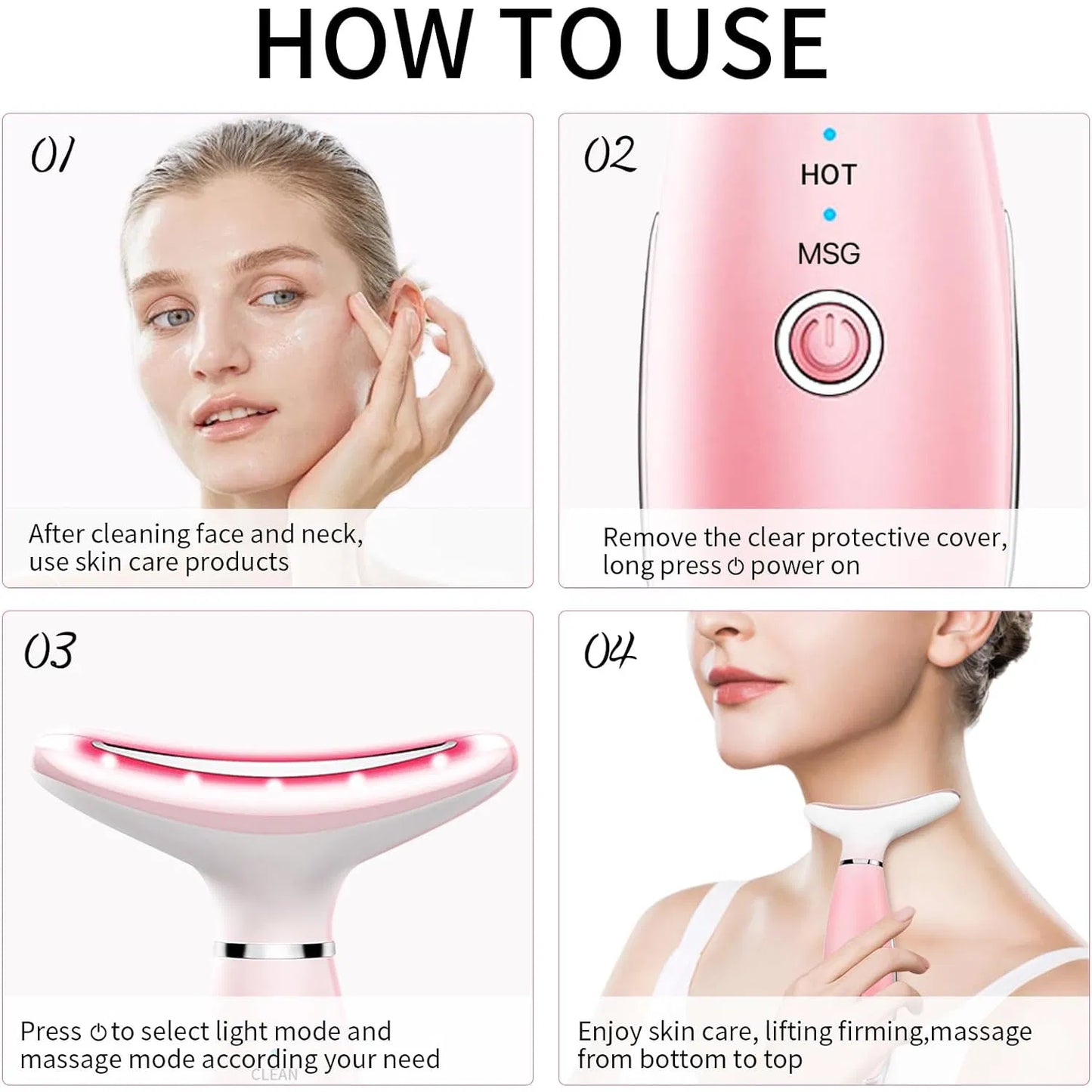 3-in-1 Heated Facial Massager with Vibration - Rechargeable Face Sculpting Tool for Skin Care