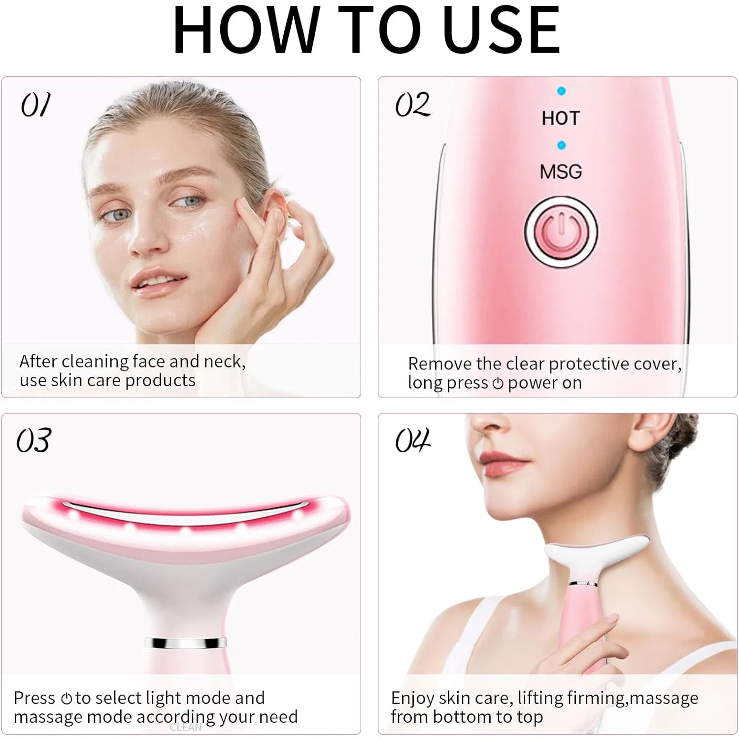 3-in-1 Heated Facial Massager with Vibration - Rechargeable Face Sculpting Tool for Skin Care