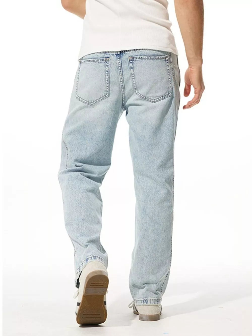 Men's Wide Leg Jeans | Cotton-Rayon Blend | Washed Finish & Slight Stretch