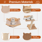 4-Piece Wall-Mounted Cat Tree with Hammock - Space-Saving Climbing Furniture for Indoor Cats