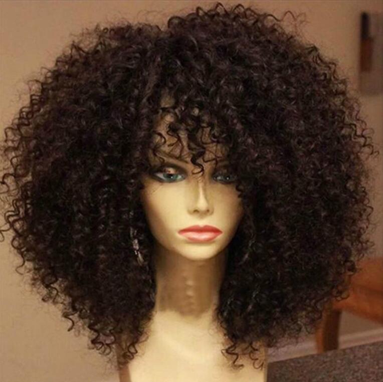Afro Curly Wig - Voluminous Natural Black Heat Resistant