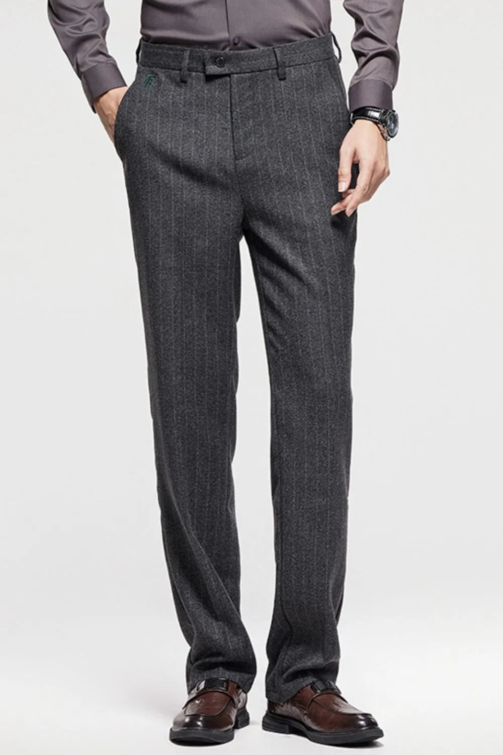 Men's Straight Leg Pants – Stretch Polyester | Classic Fit | Pocketed
