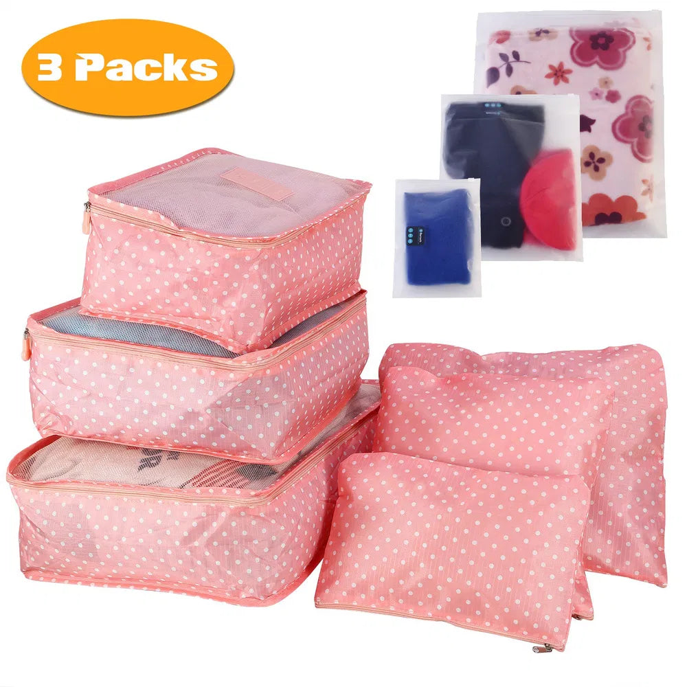 9-Piece Travel Packing Cube Set - Water-Resistant Luggage Organizer with Storage Bags