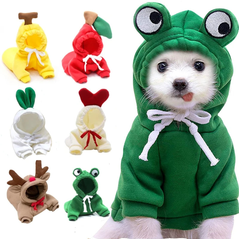 Cozy Fruit Hoodie for Small Dogs - Warm Fleece Winter Coat for Chihuahuas, French Bulldogs & Puppies