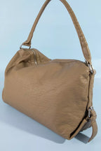 Fame Buckle Strap Leather Handbag – Structured Shoulder Bag