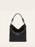 Zip Front Classic Leather Handbag – Medium Shoulder Bag