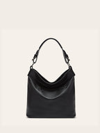Zip Front Classic Leather Handbag – Medium Shoulder Bag