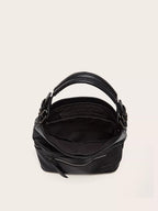 Zip Front Classic Leather Handbag – Medium Shoulder Bag