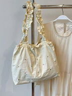 Studded Ruched Strap Handbag – Medium Shoulder Bag