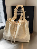 Studded Ruched Strap Handbag – Medium Shoulder Bag