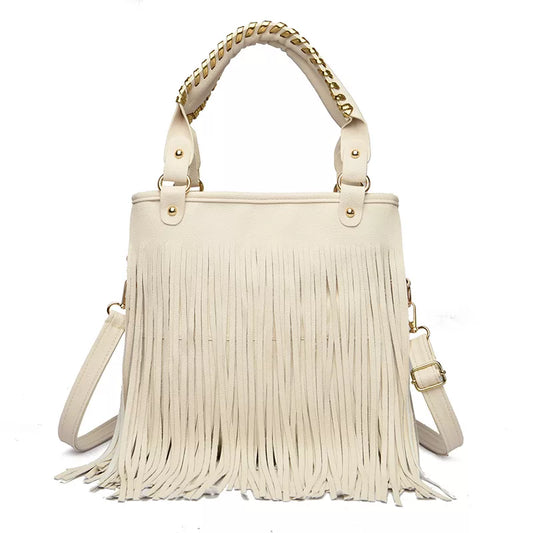 Fringe PU Leather Shoulder Handbag