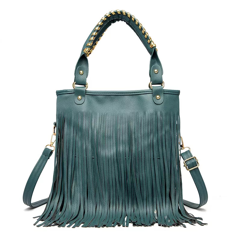 Fringe PU Leather Shoulder Handbag