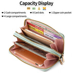 Embossed Floral Pattern Double Zipper Wallet – PU Leather Mini Wallet