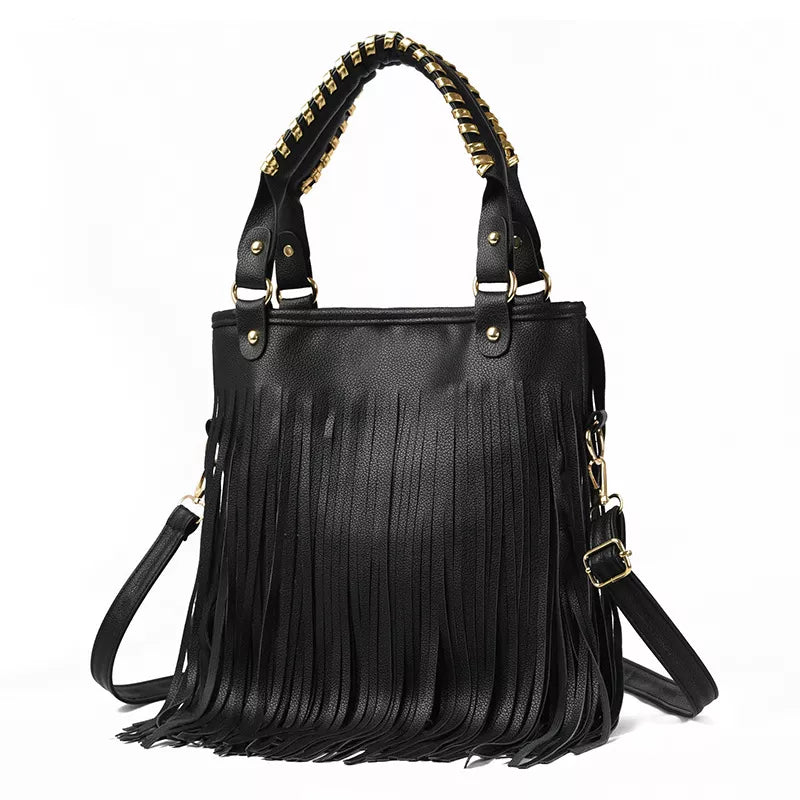 Fringe PU Leather Shoulder Handbag