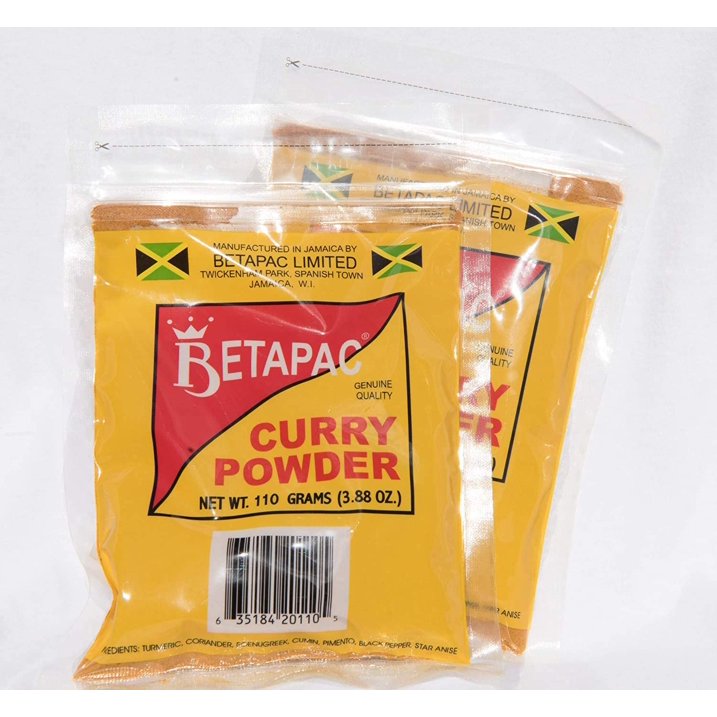Betapac Curry Powder 3.88 oz – Pack 1 - 2 | Authentic Jamaican Curry Flavor