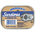 Brunswick Sardines in Soybean Oil 3.75oz Pack 1 - 25 – Wild-Caught, High Protein, Keto & Paleo Friendly