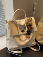 Leather Flap Backpack Bag – Medium PU Leather Everyday Bag
