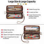 Vintage Style Double Zipper PU Leather Wallet