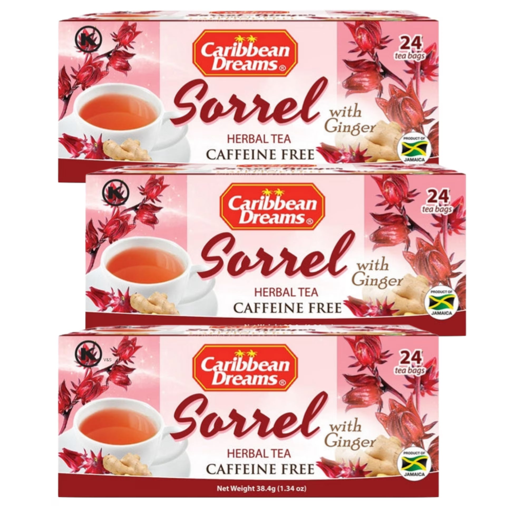 Caribbean Dreams Jamaican Sorrel & Ginger Tea, Pack of 1 - 3