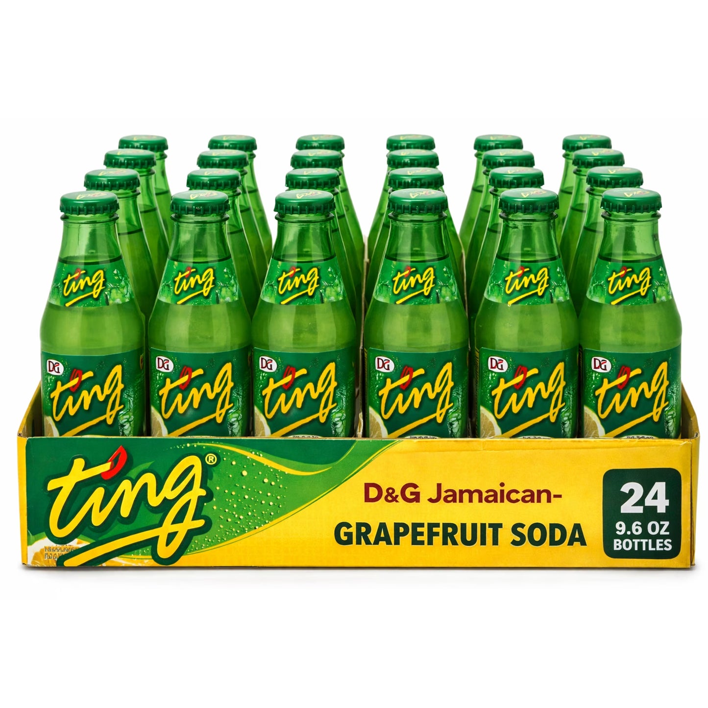 D&G Jamaican Ting Grapefruit Soda, 9.6 fl oz Glass Bottles – 24 Pack | Classic Caribbean Citrus Soda