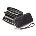 Floral Embossed PU Leather Zipper Wallet – Small