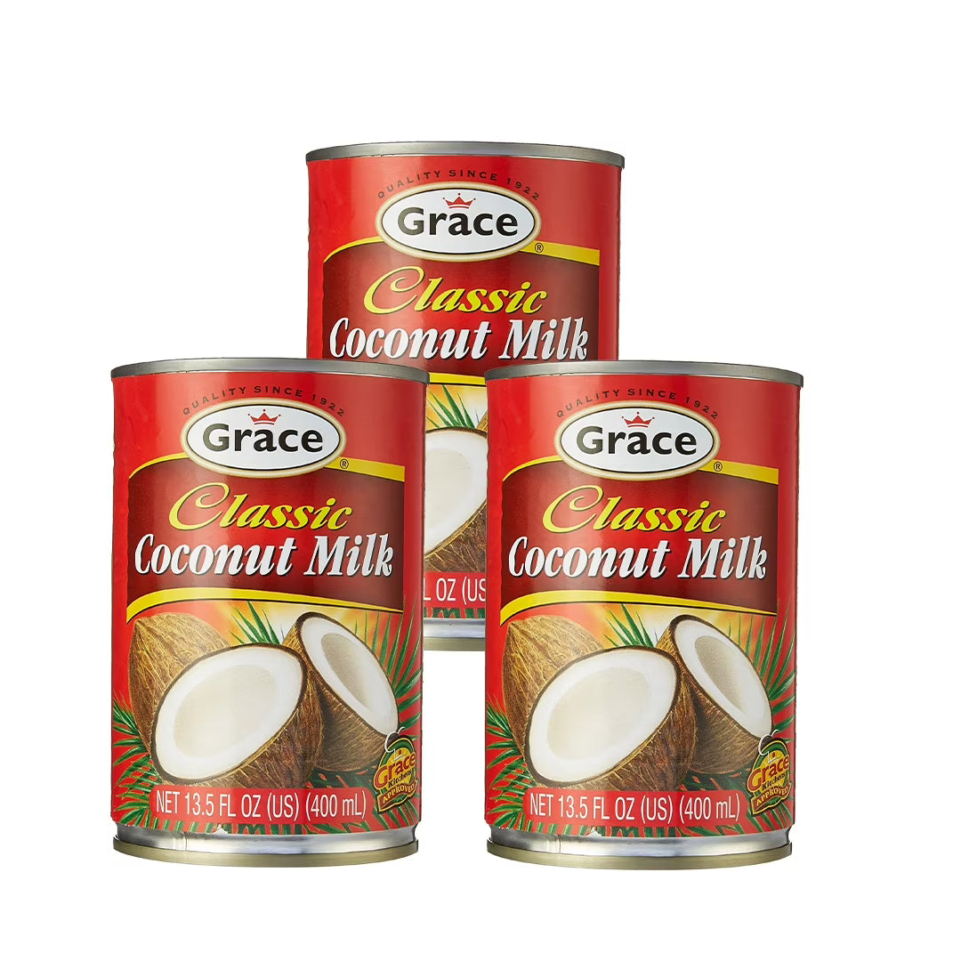 Grace Jamaican Classic Coconut Milk, 13.5 fl oz – 3 Pack | Unsweetened Canned Coconut Milk