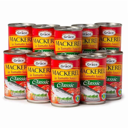 Grace Mackerel in Tomato Sauce, 5.5 oz – 10 Pack | Classic Canned Mackerel