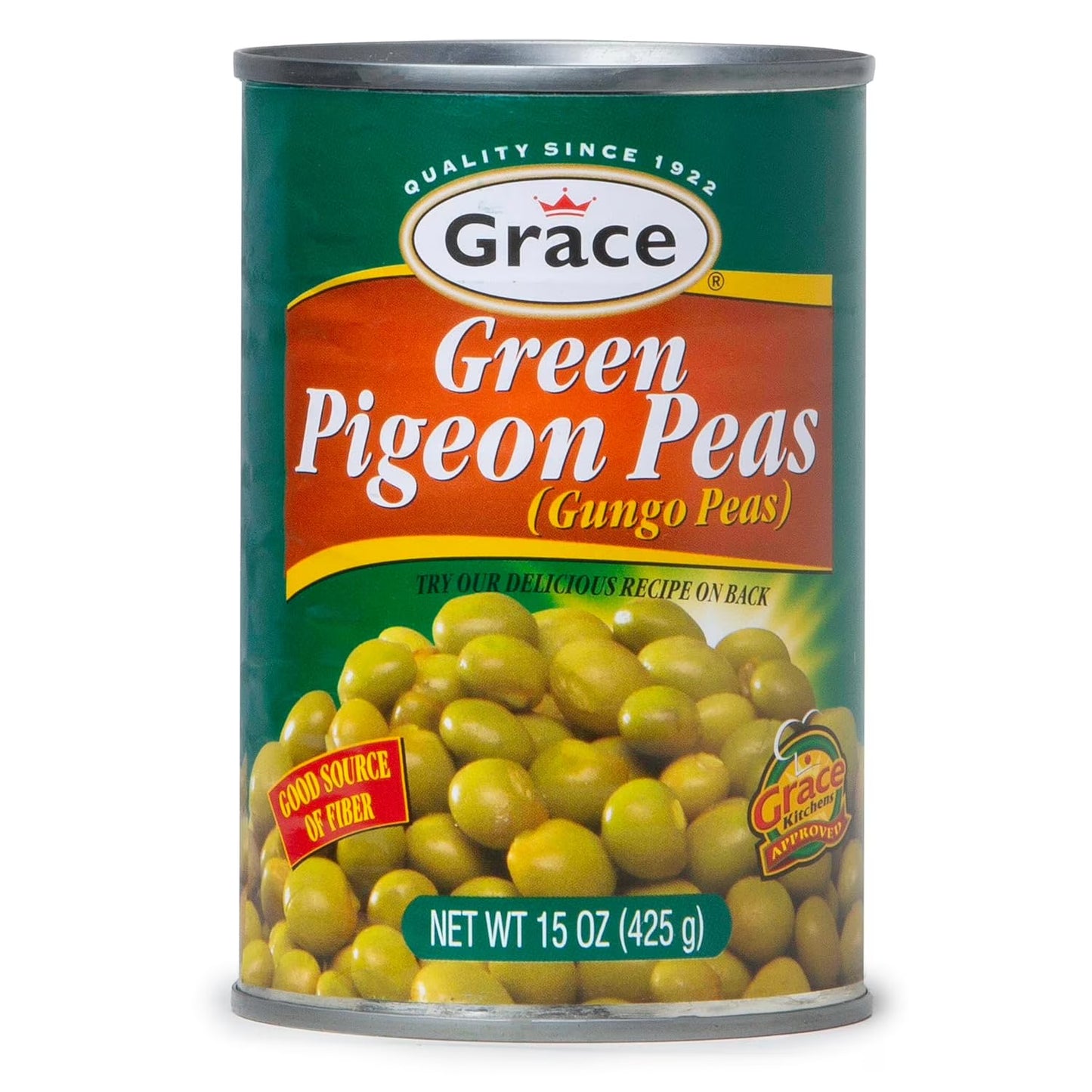 Grace Pigeon Peas, 15 oz – Pack of 24 | Authentic Caribbean Canned Pigeon Peas