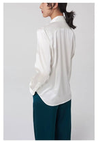SFELIKY Women's 19mm Mulberry Silk Blouse – Long Sleeve V-Neck Satin Shirt