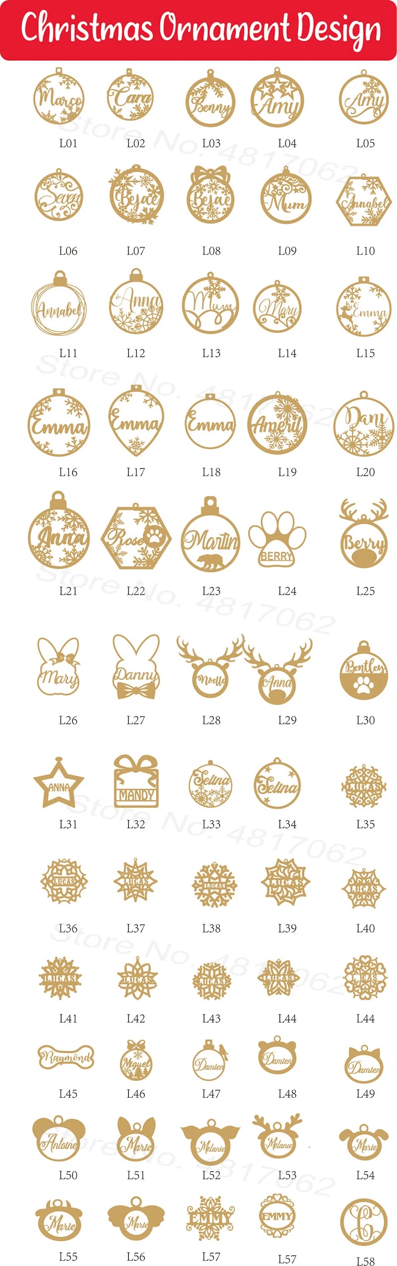 CHRISTMAS Snowflakes Custom Snowflakes Wood Christmas Decoration Pendant ， Laser Cut Name Christmas Ball Christmas Gift