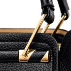 Women's Soft Leather Handbag – 3-Compartment Shoulder & Crossbody Tote