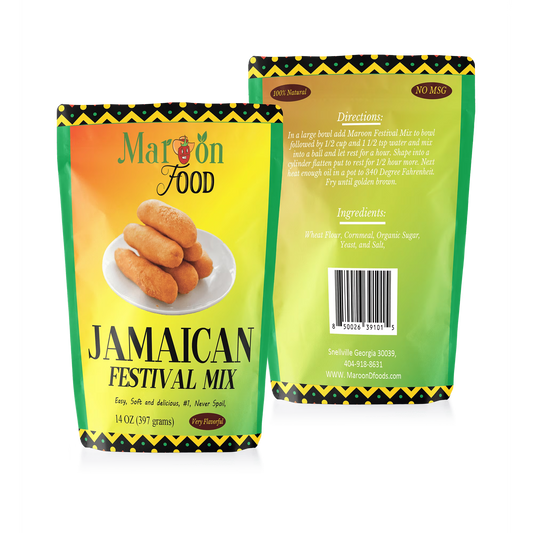 Maroon Food Jamaican Festival Mix, 14 oz | All Natural Caribbean Frying Mix – No Corn Syrup, MSG Free, Soy Free, Himalayan Salt
