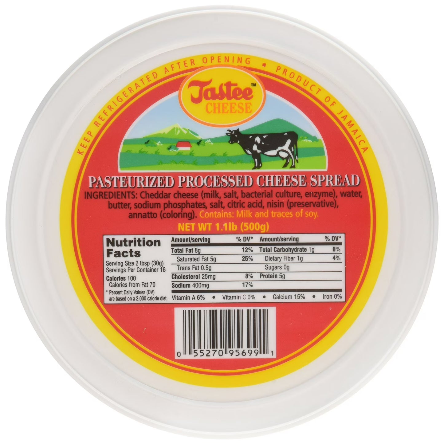 Jamaican Tastee Cheese, 17.6 oz (1.1 lb) | Authentic Jamaican Processed Cheese