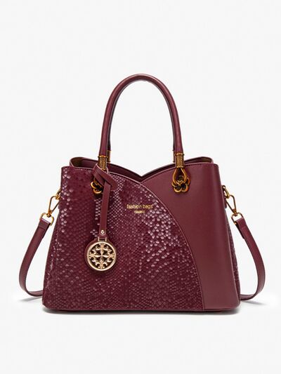 Snakeskin Pattern Handbag – Medium PU Leather Shoulder Bag