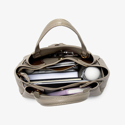 Leather Top Handle Handbag – Medium Structured Satchel