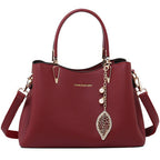 Top-Handle Leather Handbag – Medium Structured Purse for Women